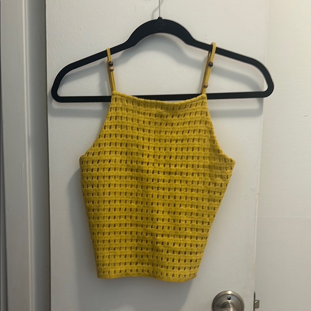 Yellow Knit Women's Top